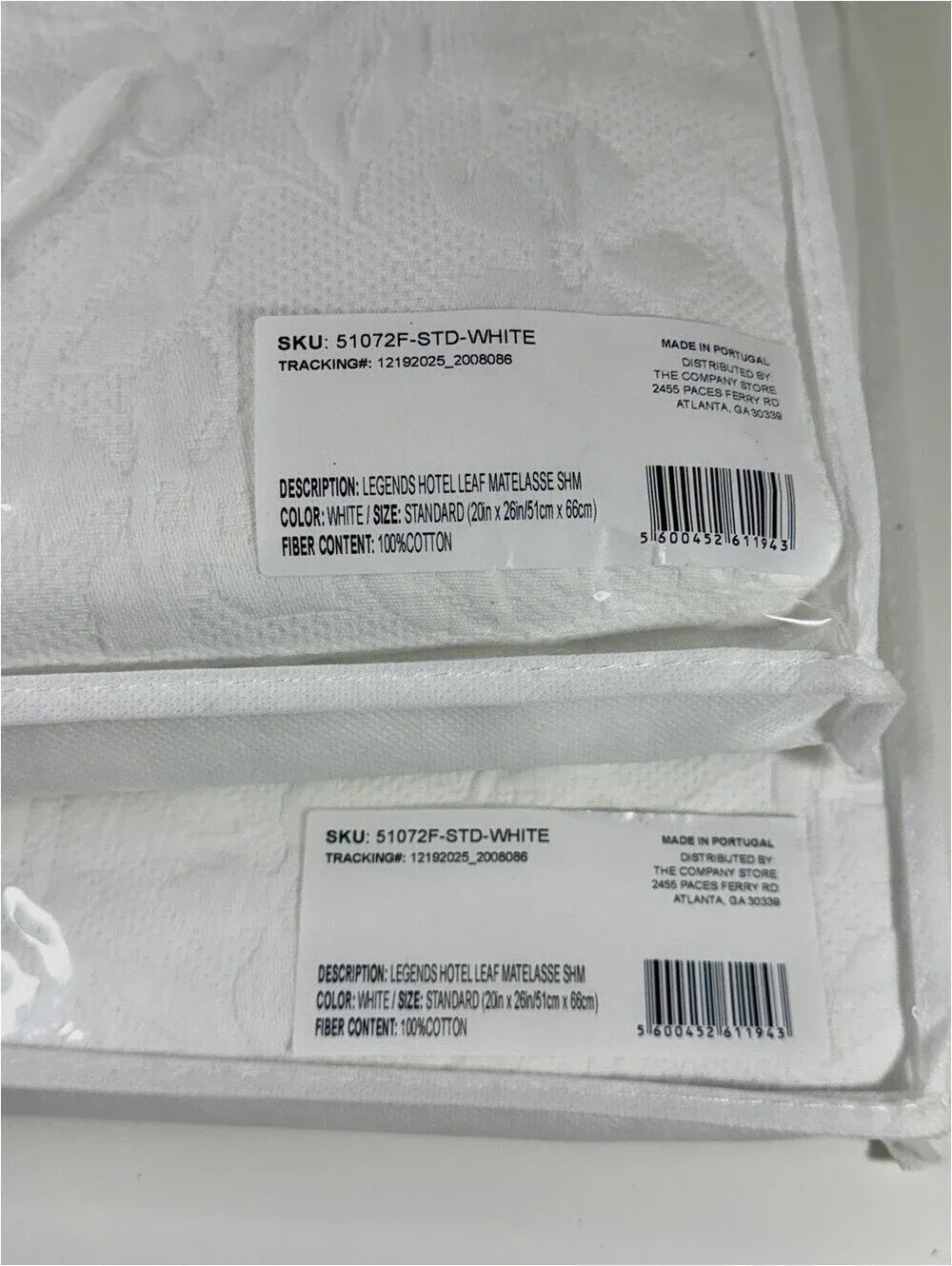 The Company Store Legends Hotel Leaf Mateless Pillow Shams Set of 2 Standard